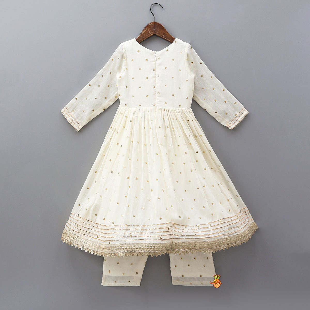 Pre Order: V-Neck Angarkha-Style Anarkali With Pant And Matching Dupatta