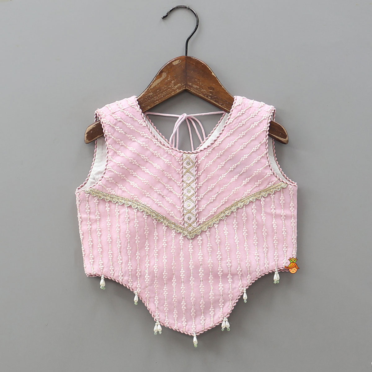 Pre Order: Curved Hem Top And Palazzo With Net Dupatta