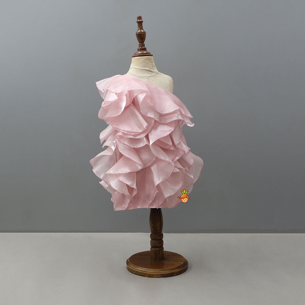 Shimmery Ruffle Dress With Waist Belt