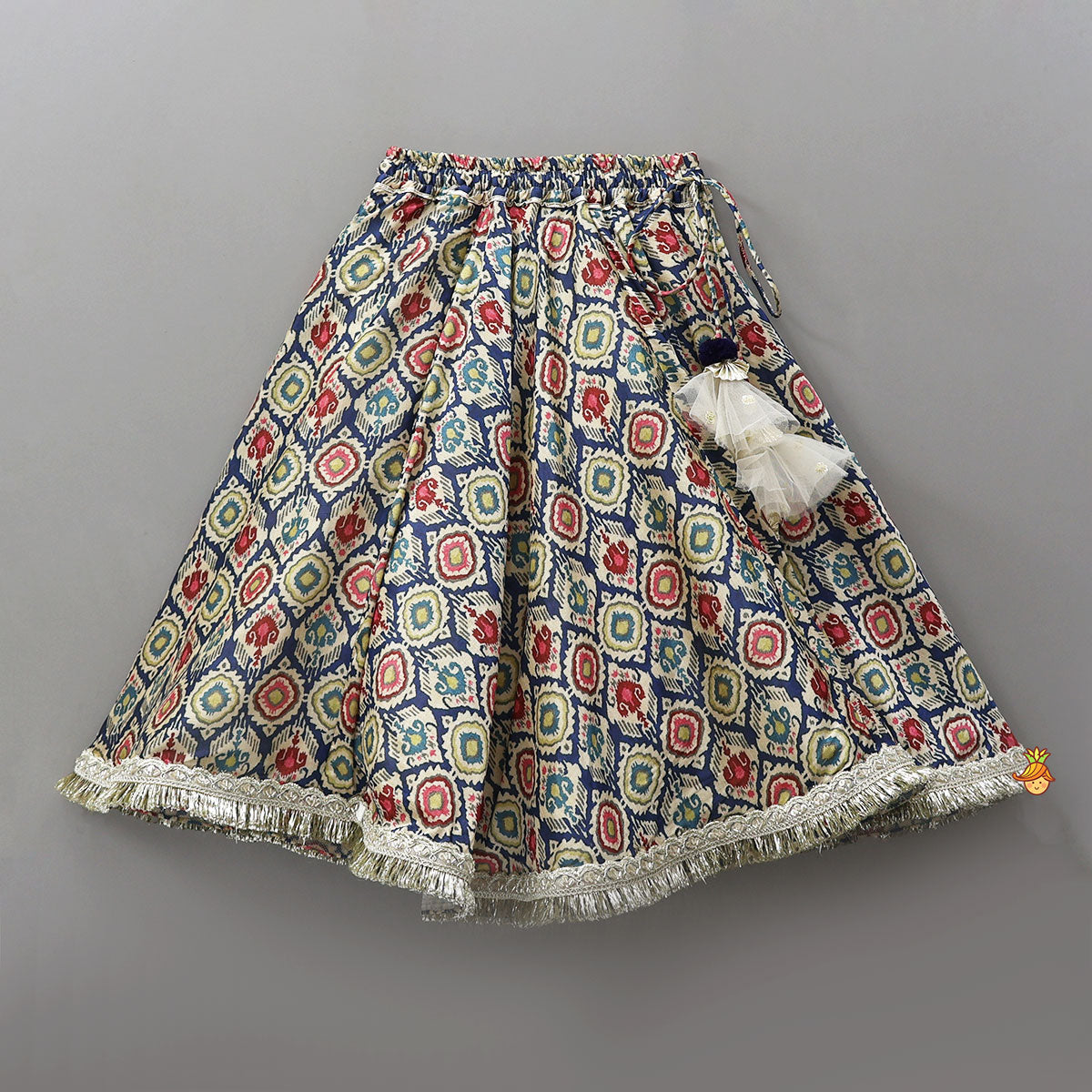 Pre Order: Elegant Round Neck Sheen Top And Lehenga With Sequins Work Net Dupatta