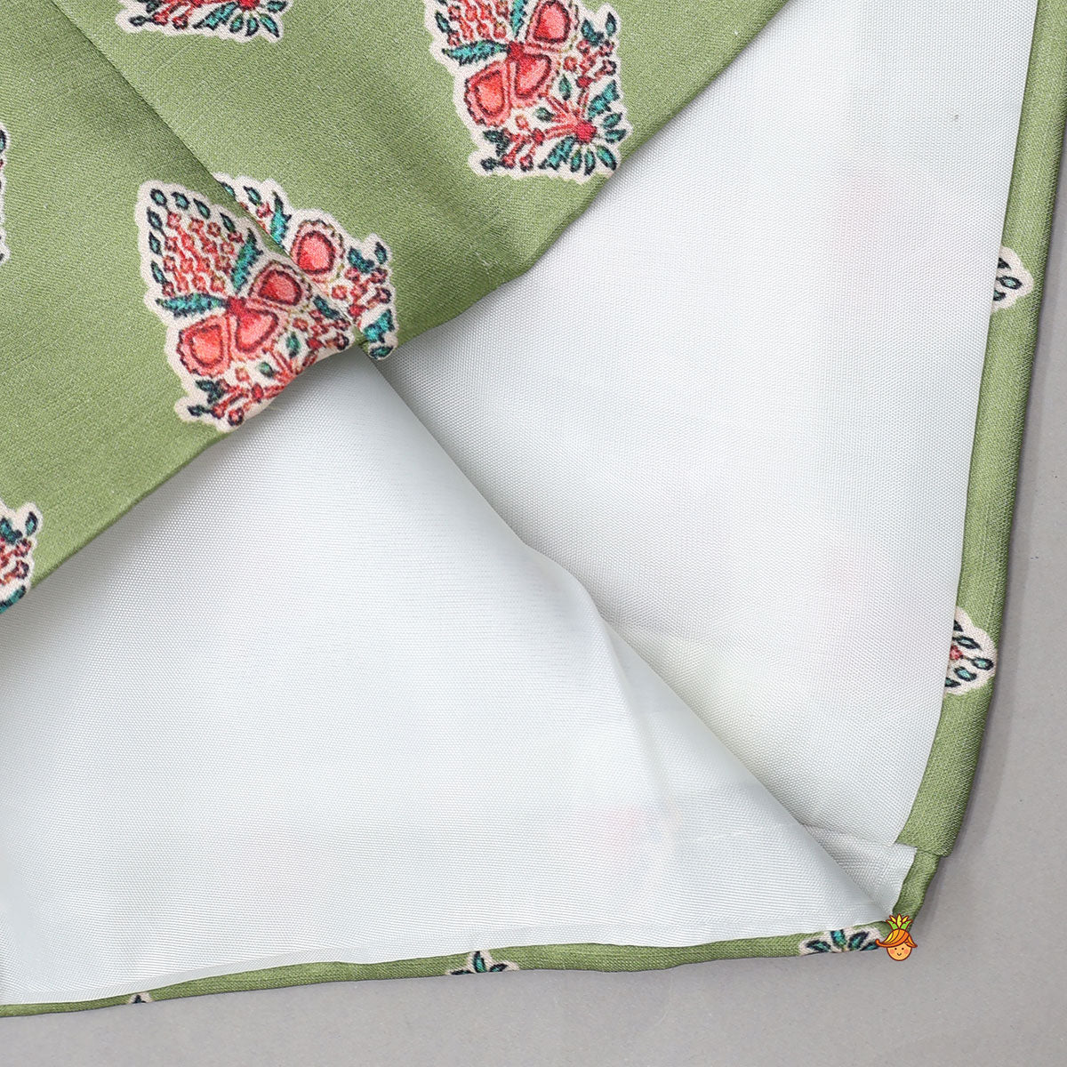 Pre Order: One-Side Embroidered Kurta With Printed Jacket And Pyjama