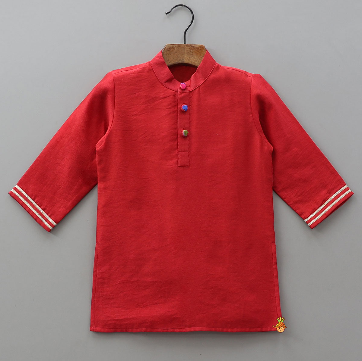 Ethnic Kurta With Heart-Embroidered Jacket And Pyjama