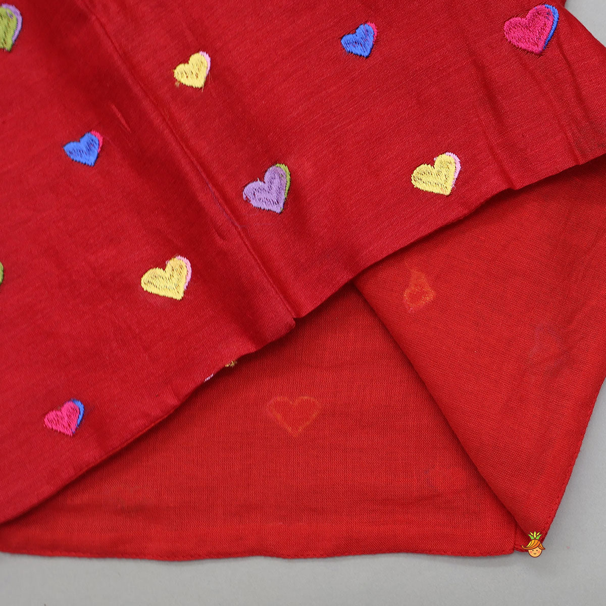 Ethnic Kurta With Heart-Embroidered Jacket And Pyjama