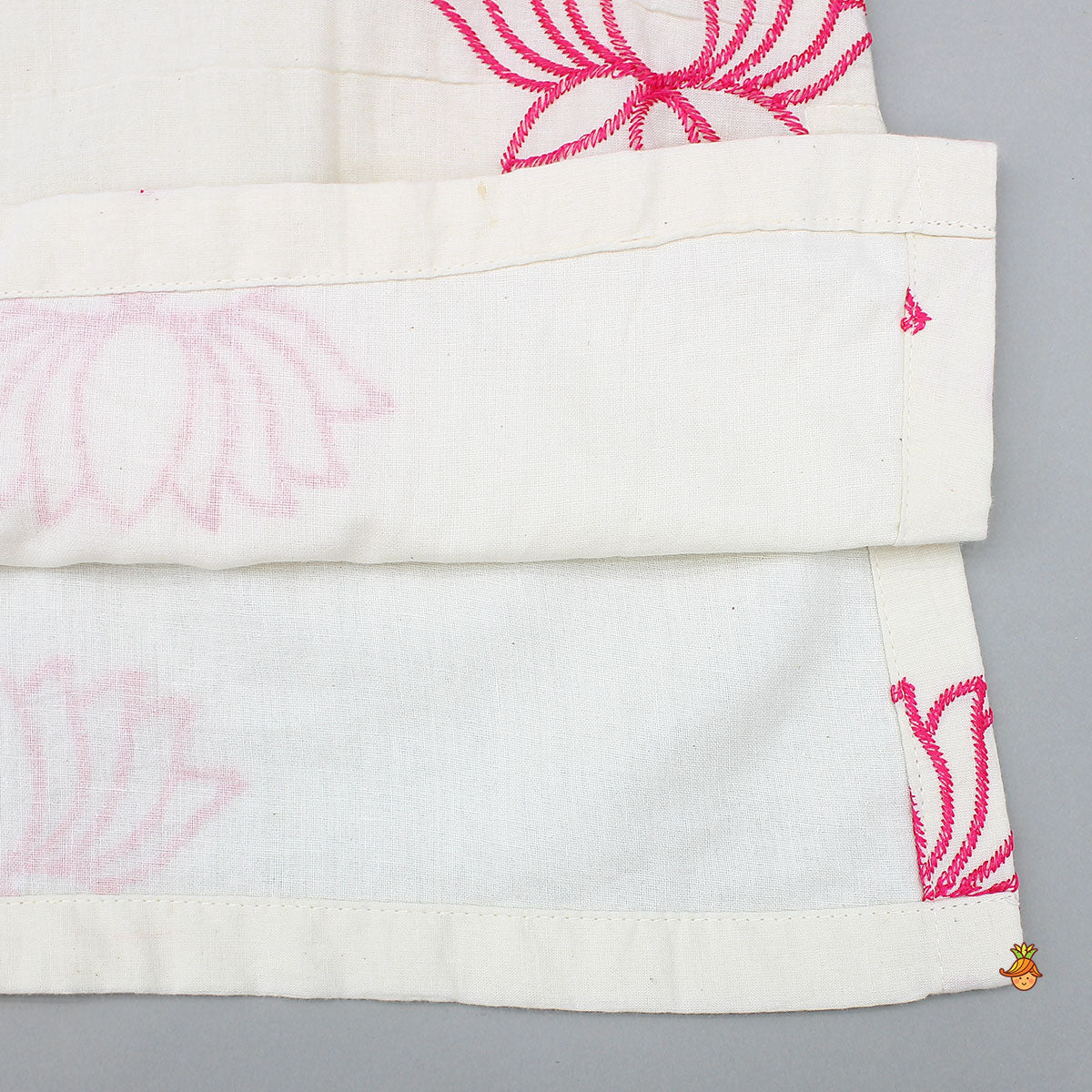 Pre Order: Lotus Motif Embroidered Kurta With Contrasting Jacket And Churidar