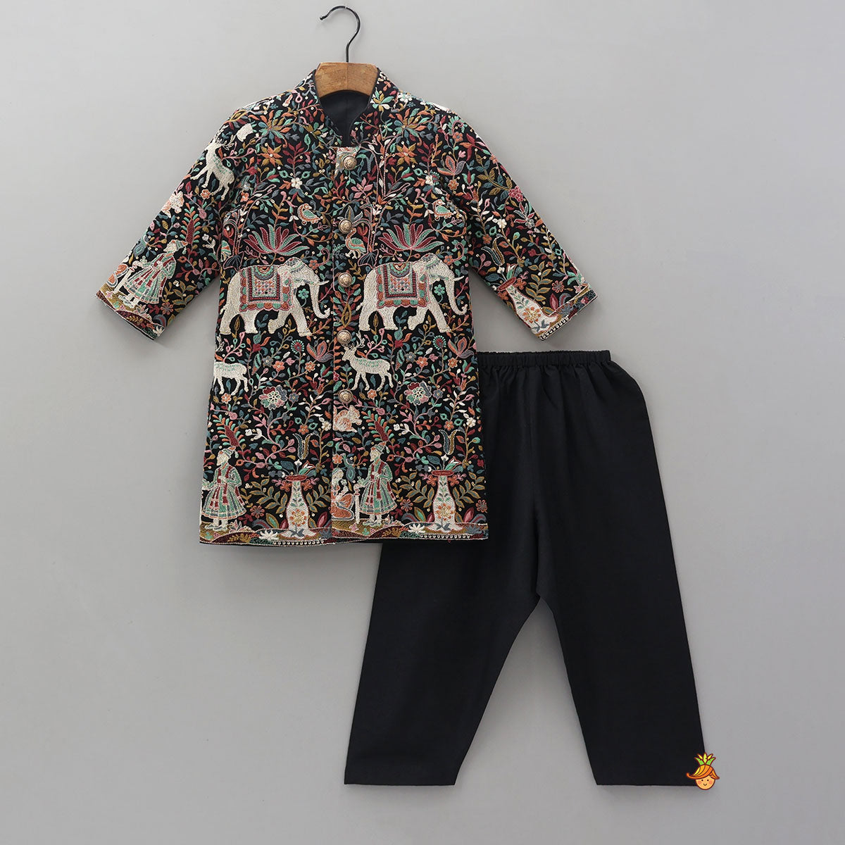 Pre Order: Intricate Heavy Embroidered Sherwani And Pyjama