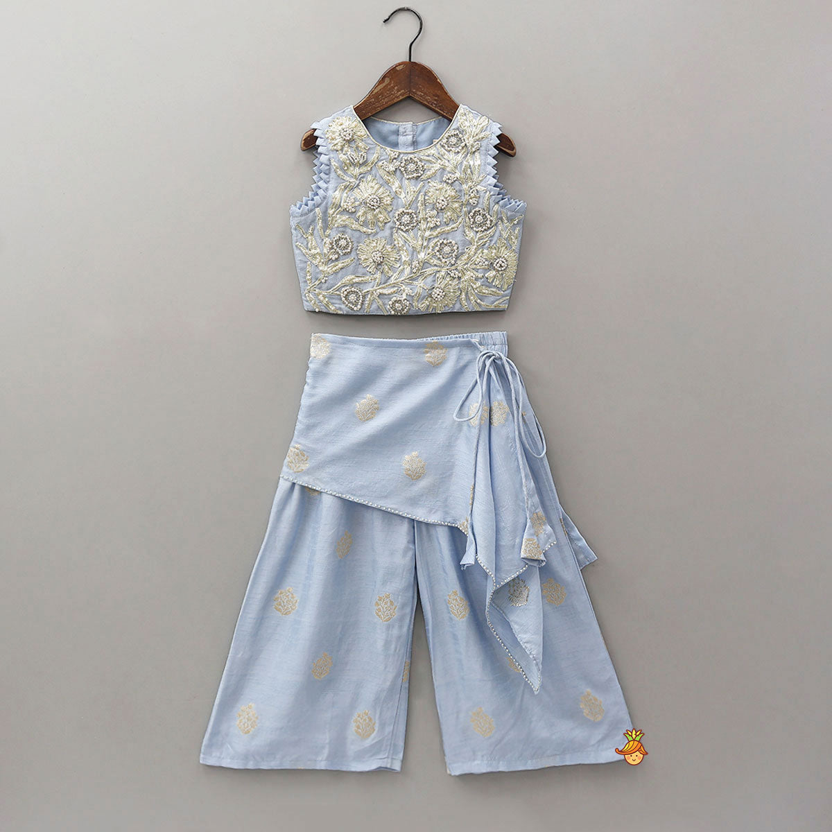 Pre Order: Gota Work Top And Drape-Style Palazzo