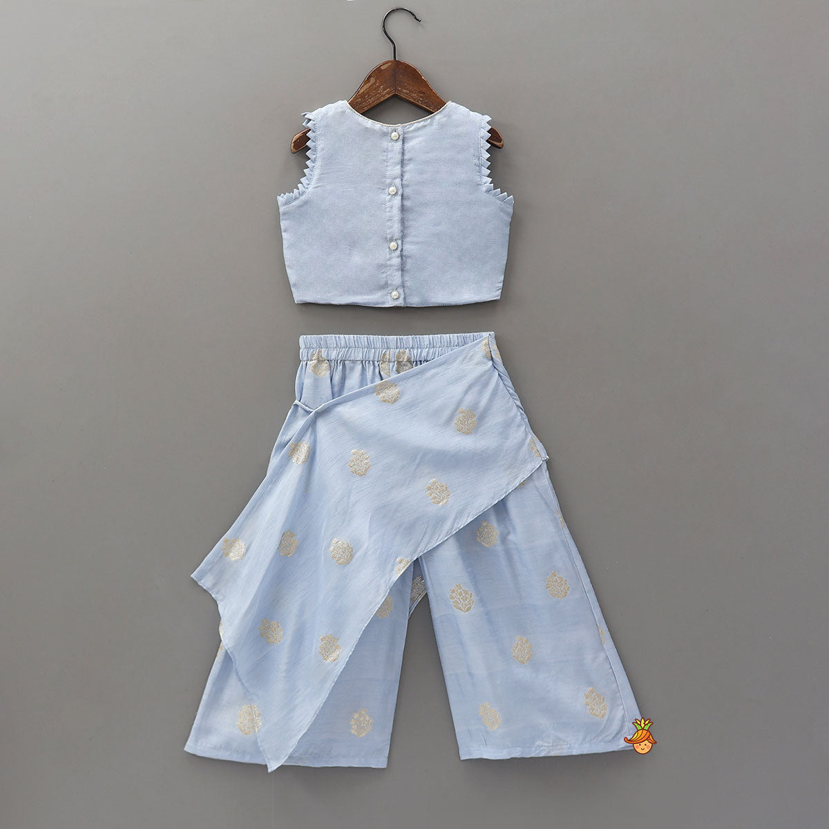 Pre Order: Gota Work Top And Drape-Style Palazzo