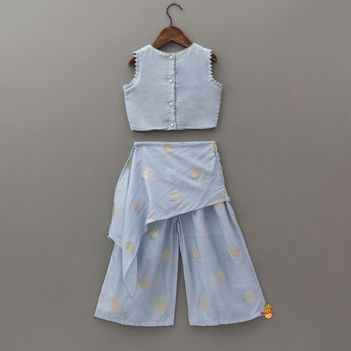 Pre Order: Gota Work Top And Drape-Style Palazzo