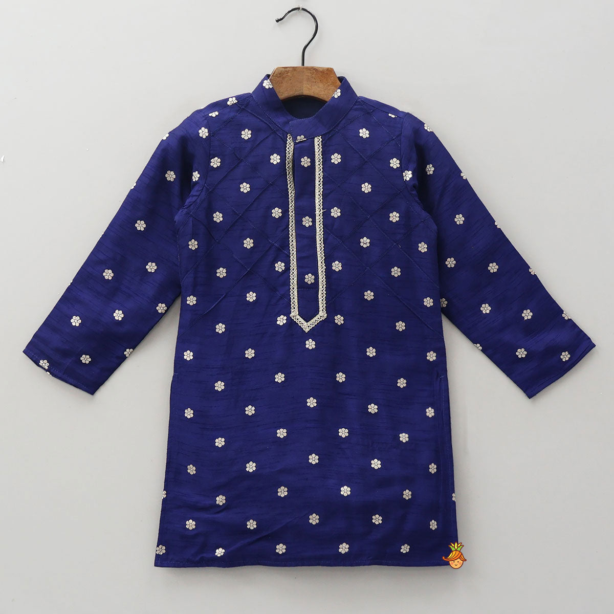 Pre Order: Floral Booti Work Kurta With Pyjama