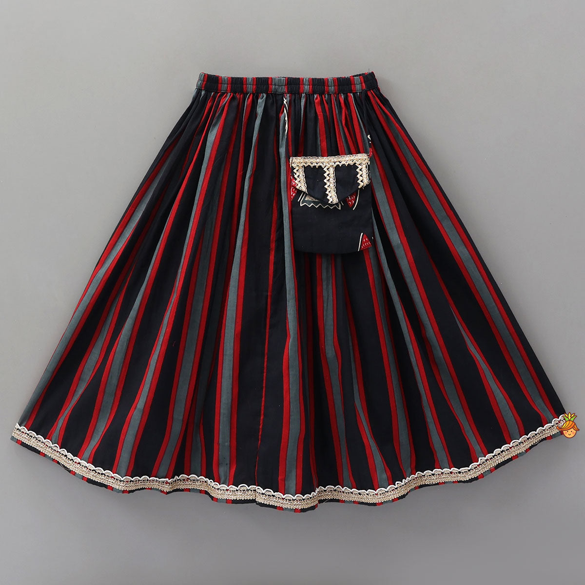 Pre Order: Faux Pocket Printed Top And Lehenga