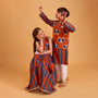 Faux Pocket Printed Top And Striped Lehenga twinning model image 1