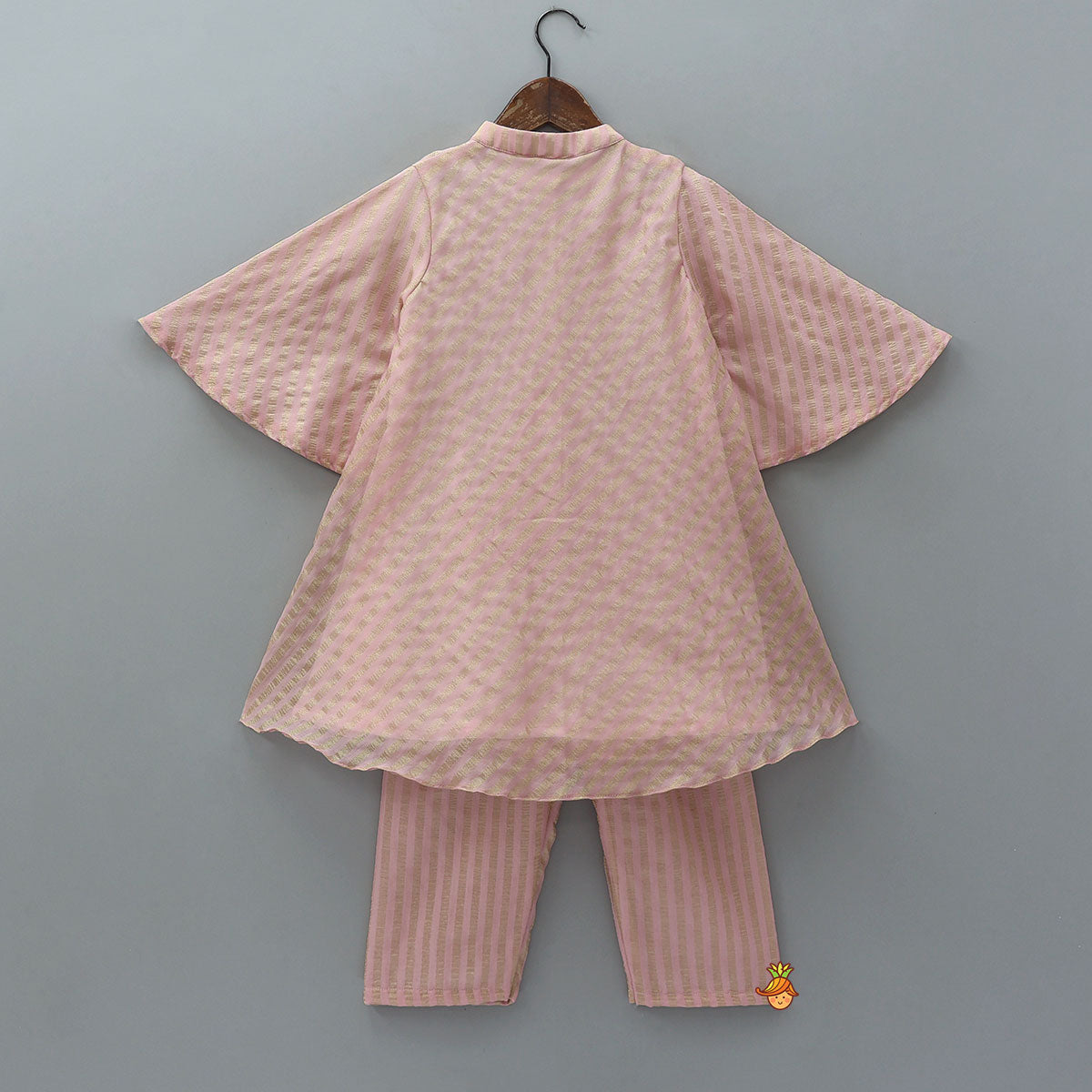 Pre Order: Flared Sleeve Striped Kurti And Pant