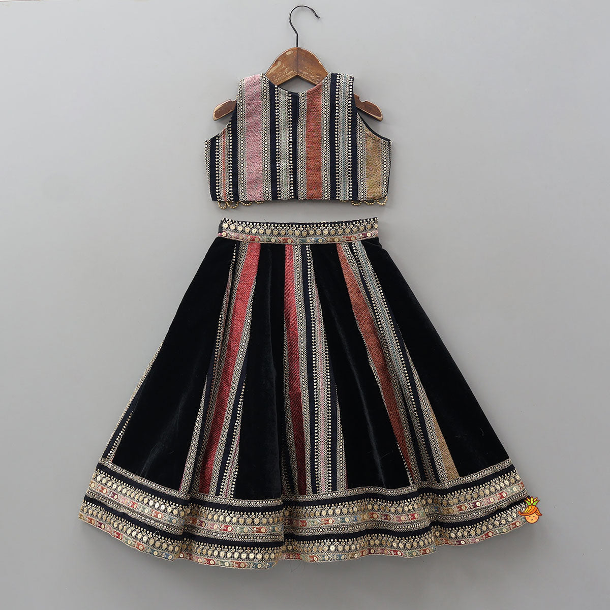 Sequins And Thread Work Top With Lehenga