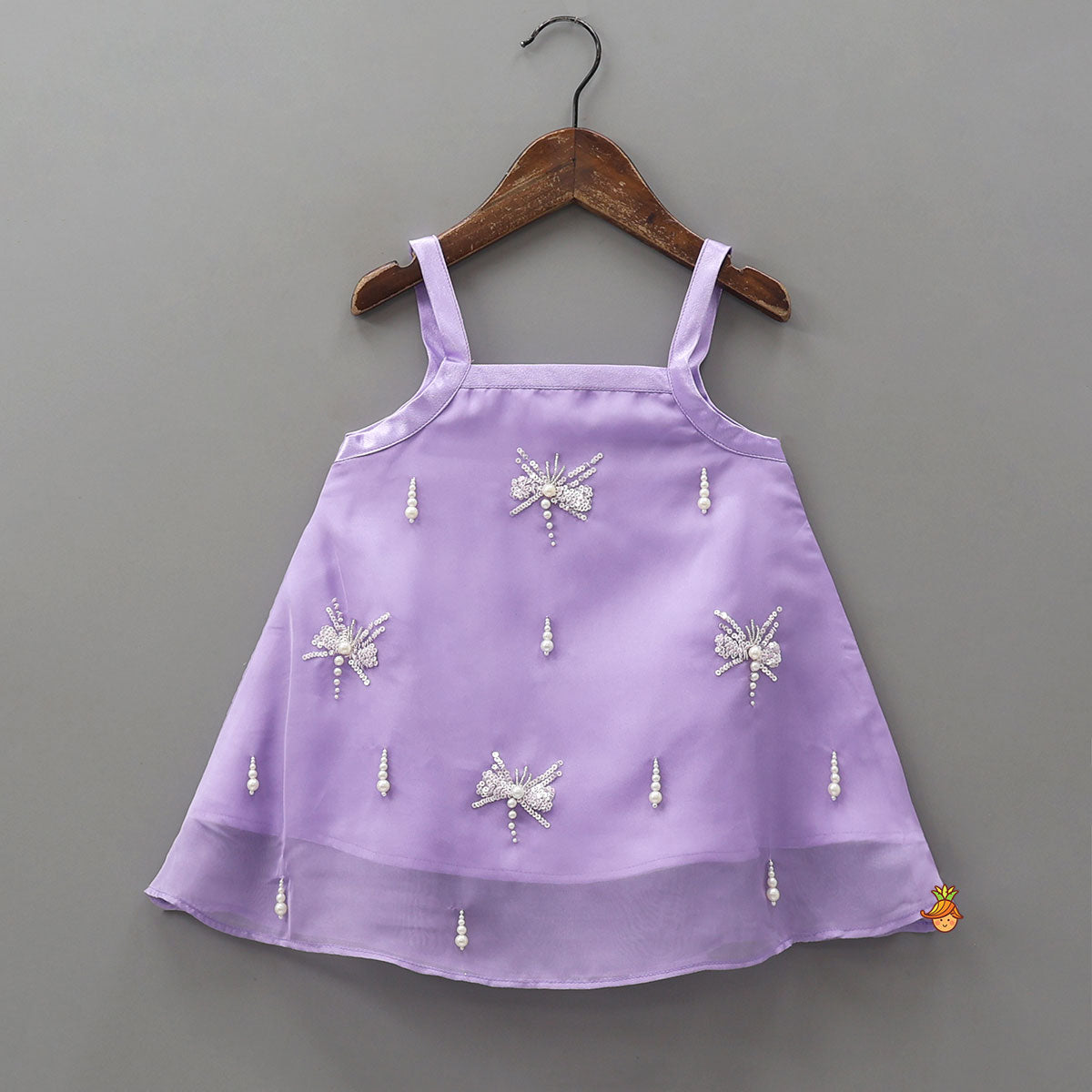 Pre Order: Sequin-Embellished Handcrafted Kurti And Layered Palazzo