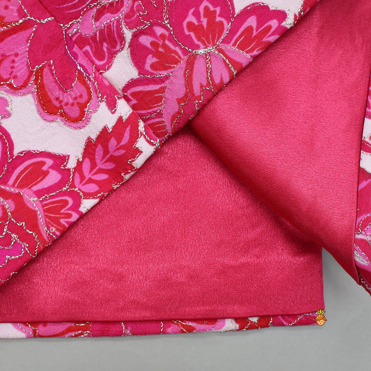 Pre Order: Ethnic Kurta With Adorable Floral Work Jacket And Pyjama
