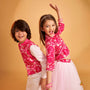 Stand Collar Elegant Top And Floral Tassels Embellished Lehenga twinning model image 3