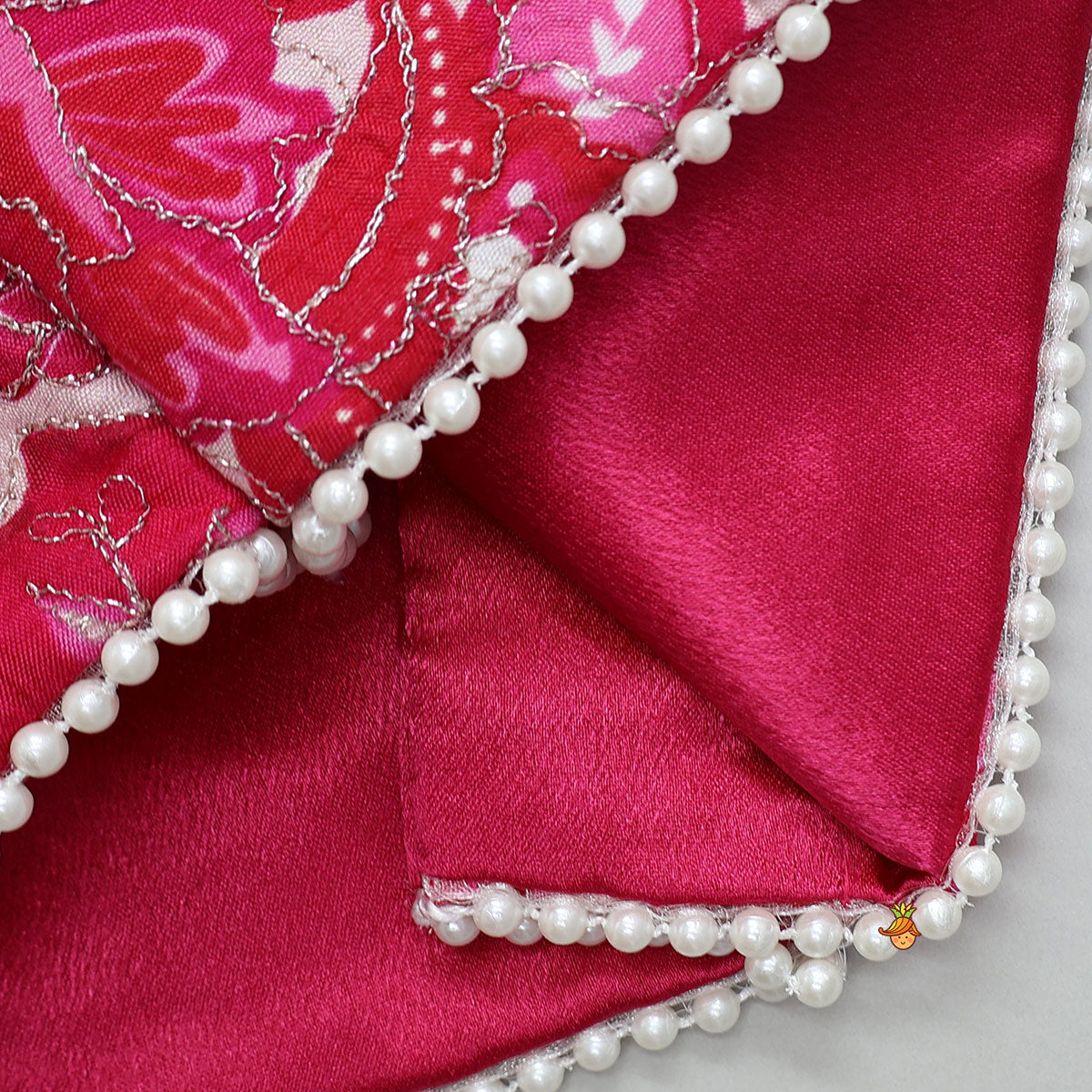 Pre Order: Stand Collar Elegant Top And Floral Tassels Embellished Lehenga