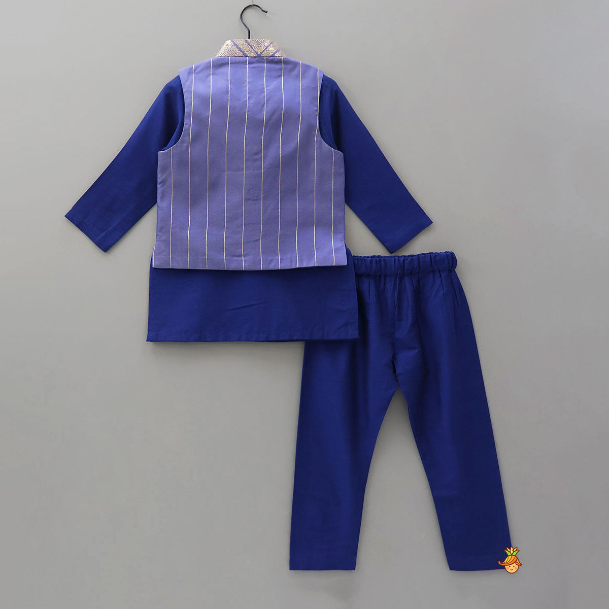 Ethnic Kurta With Brocade Jacket And Matching Pyjama