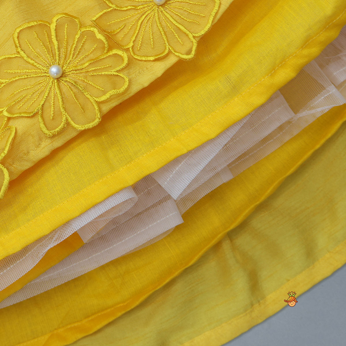 Pre Order: Floral Applique Work Top And Lehenga