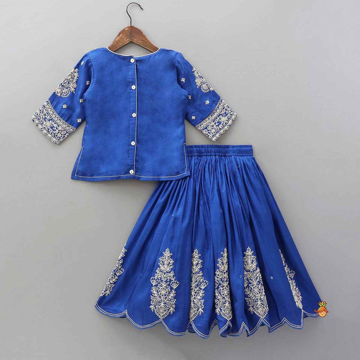 Pre Order: Patch Pocket Detail Stylish Kurti And Lehenga