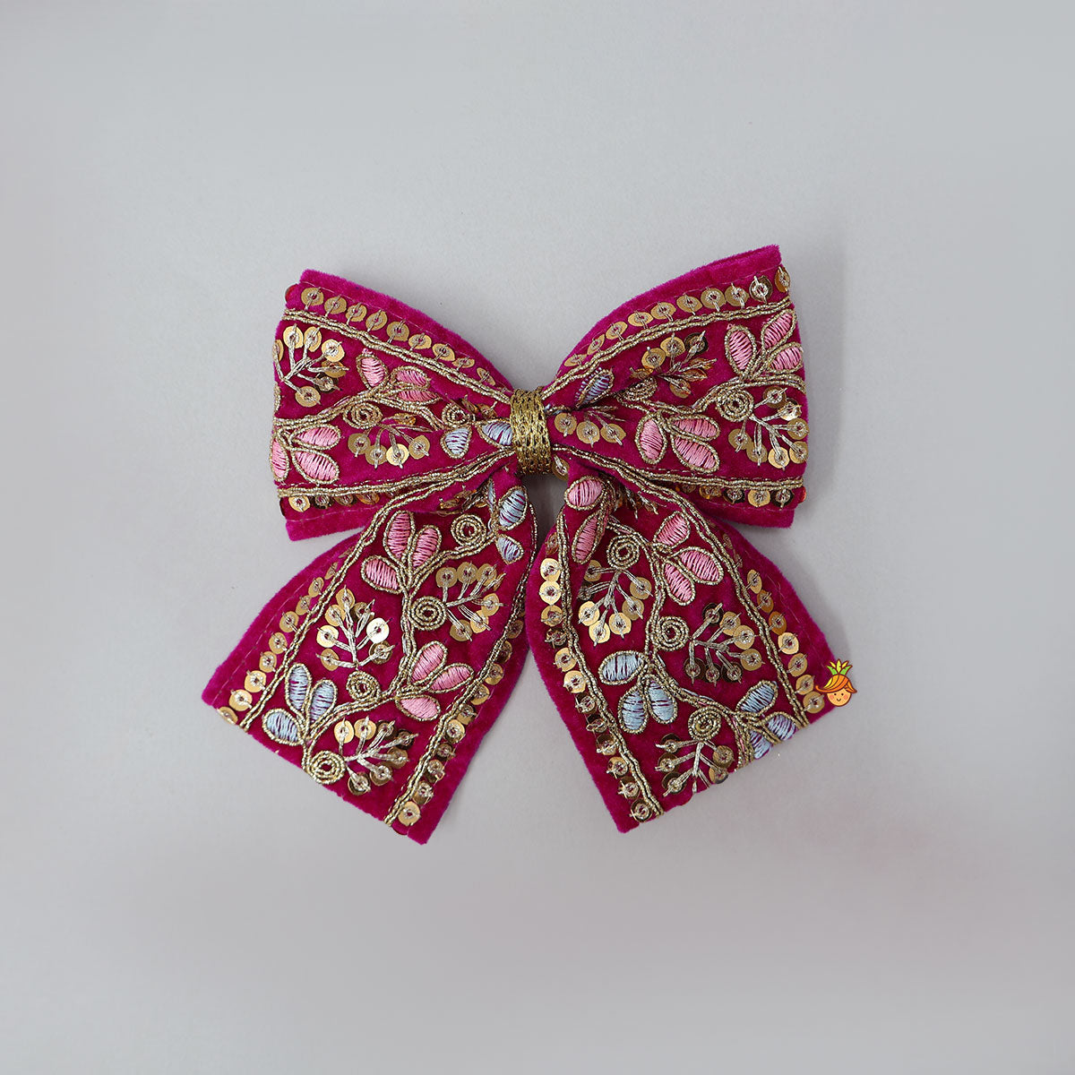 Intricate Embroidered Velvet Hair Clip