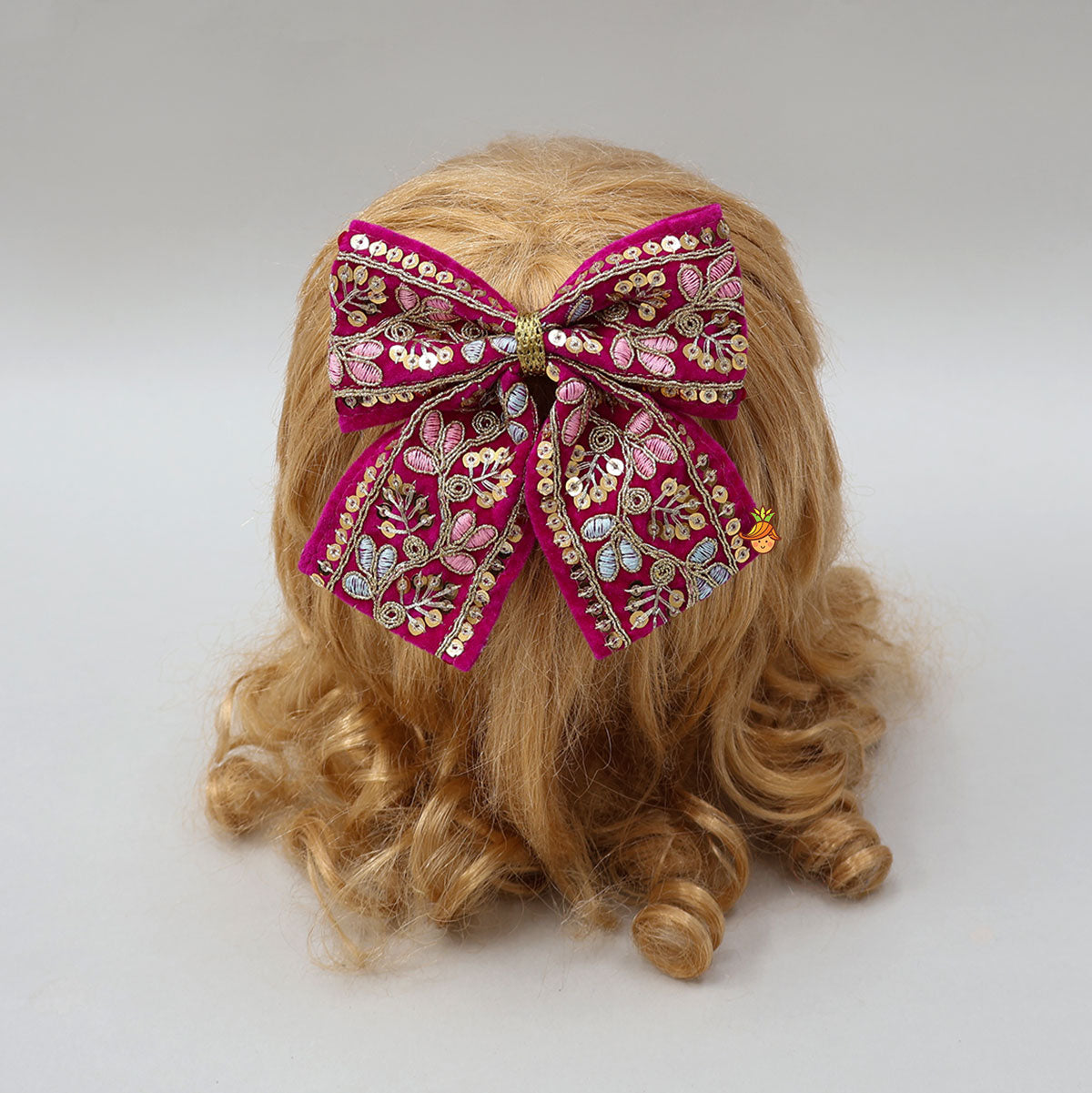 Intricate Embroidered Velvet Hair Clip