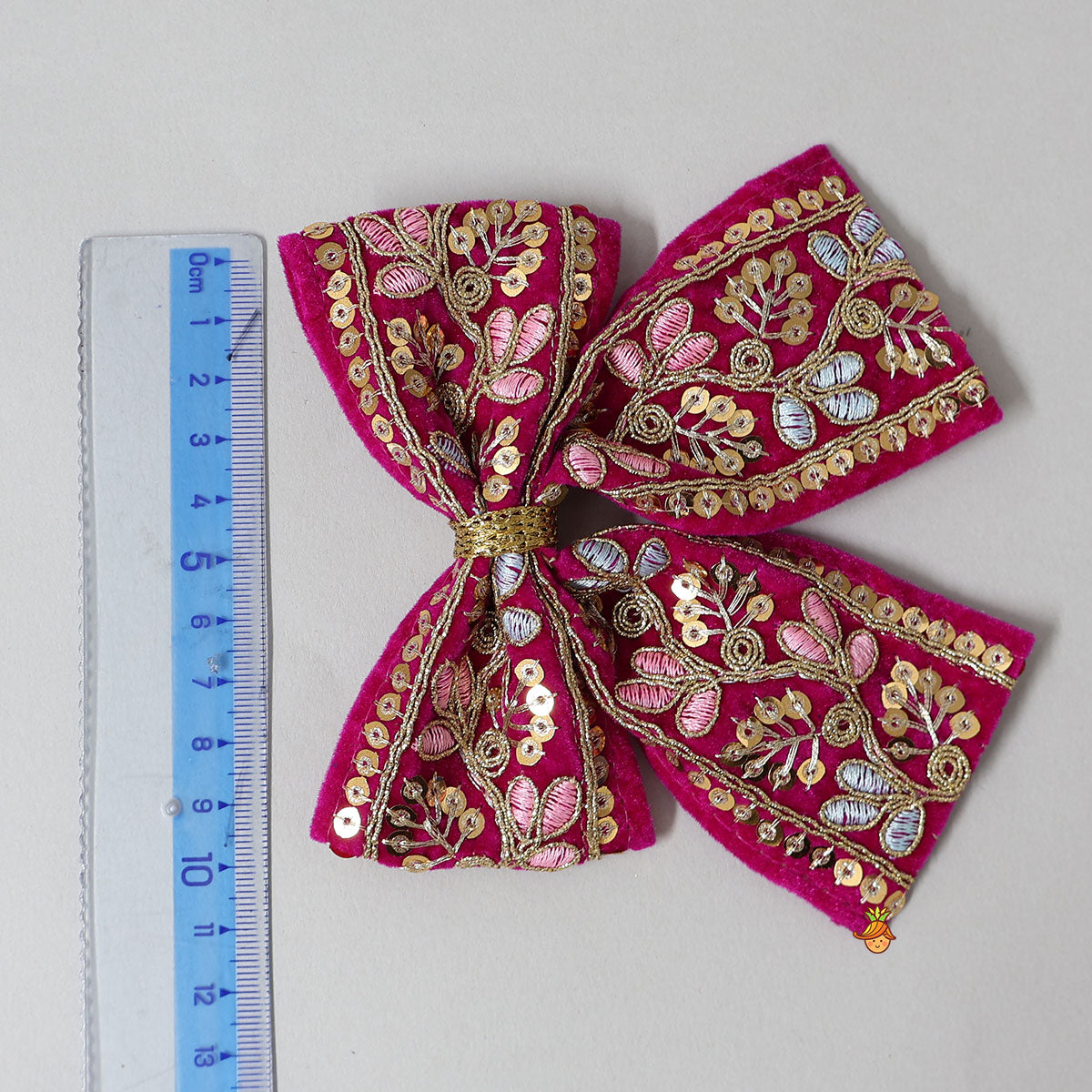 Intricate Embroidered Velvet Hair Clip