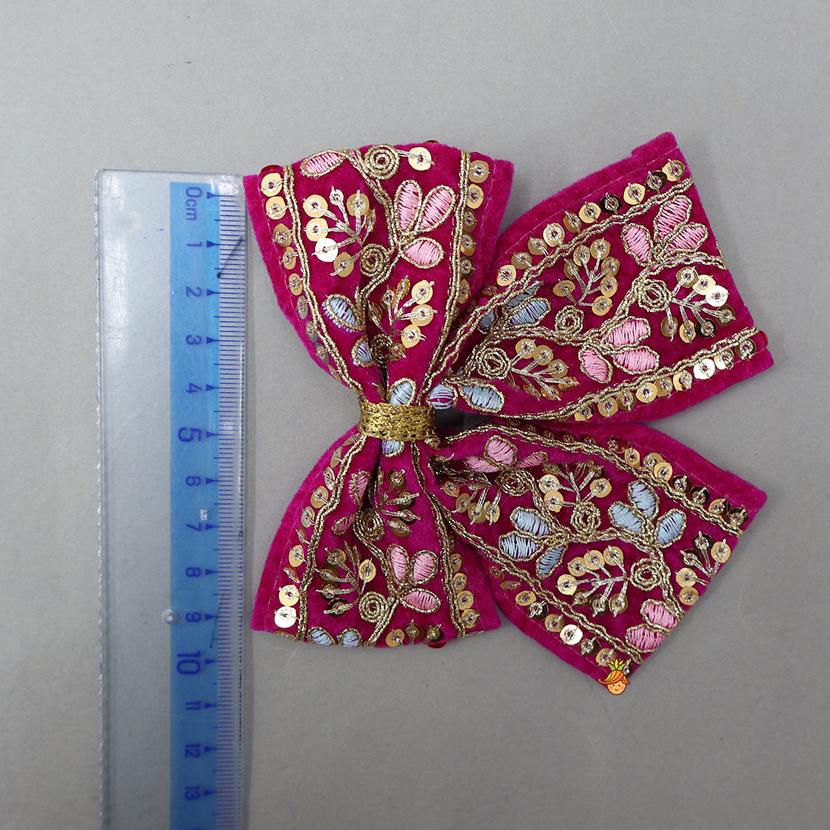 Intricate Embroidered Velvet Hair Clip