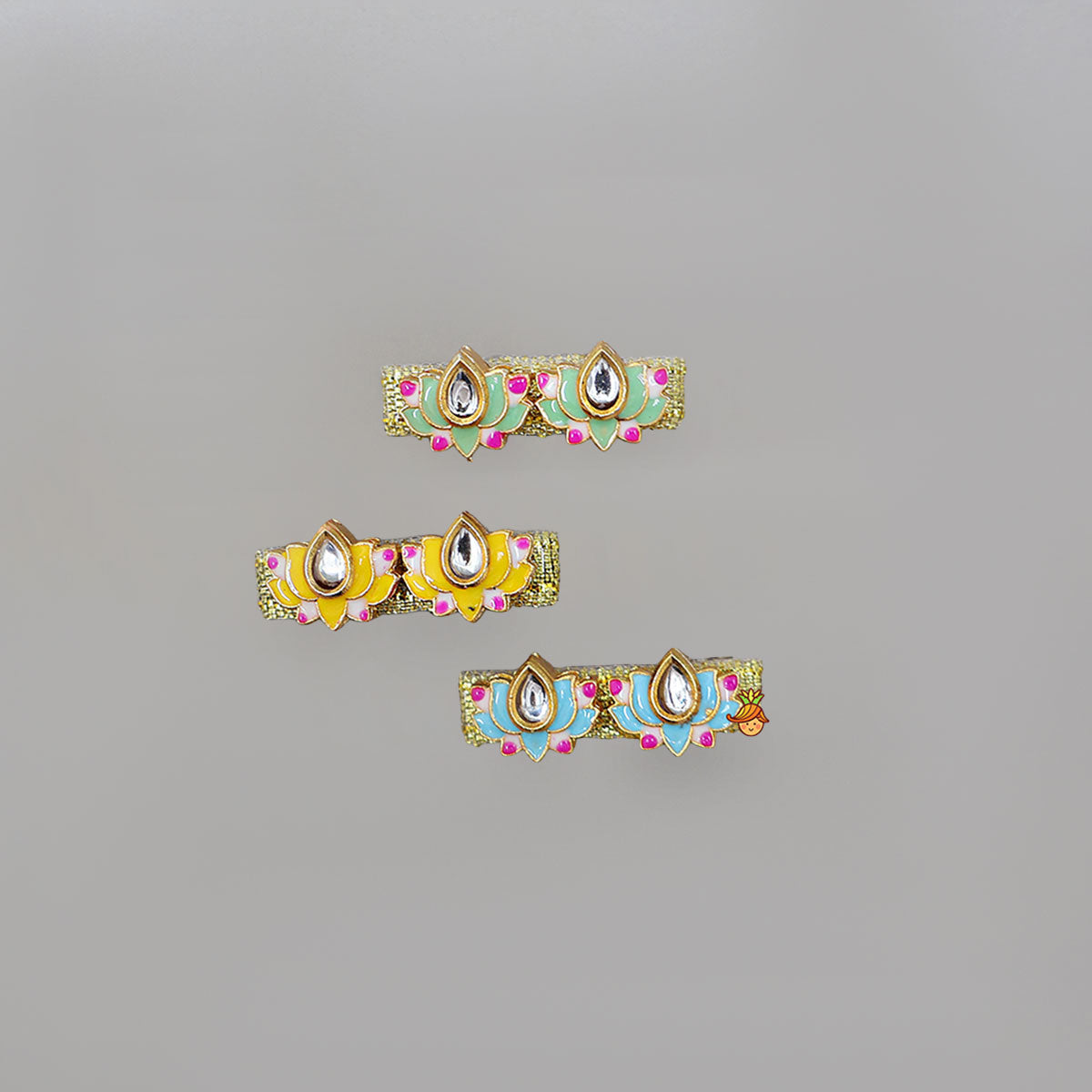 Charming Lotus Hair Clips - Set Of 3