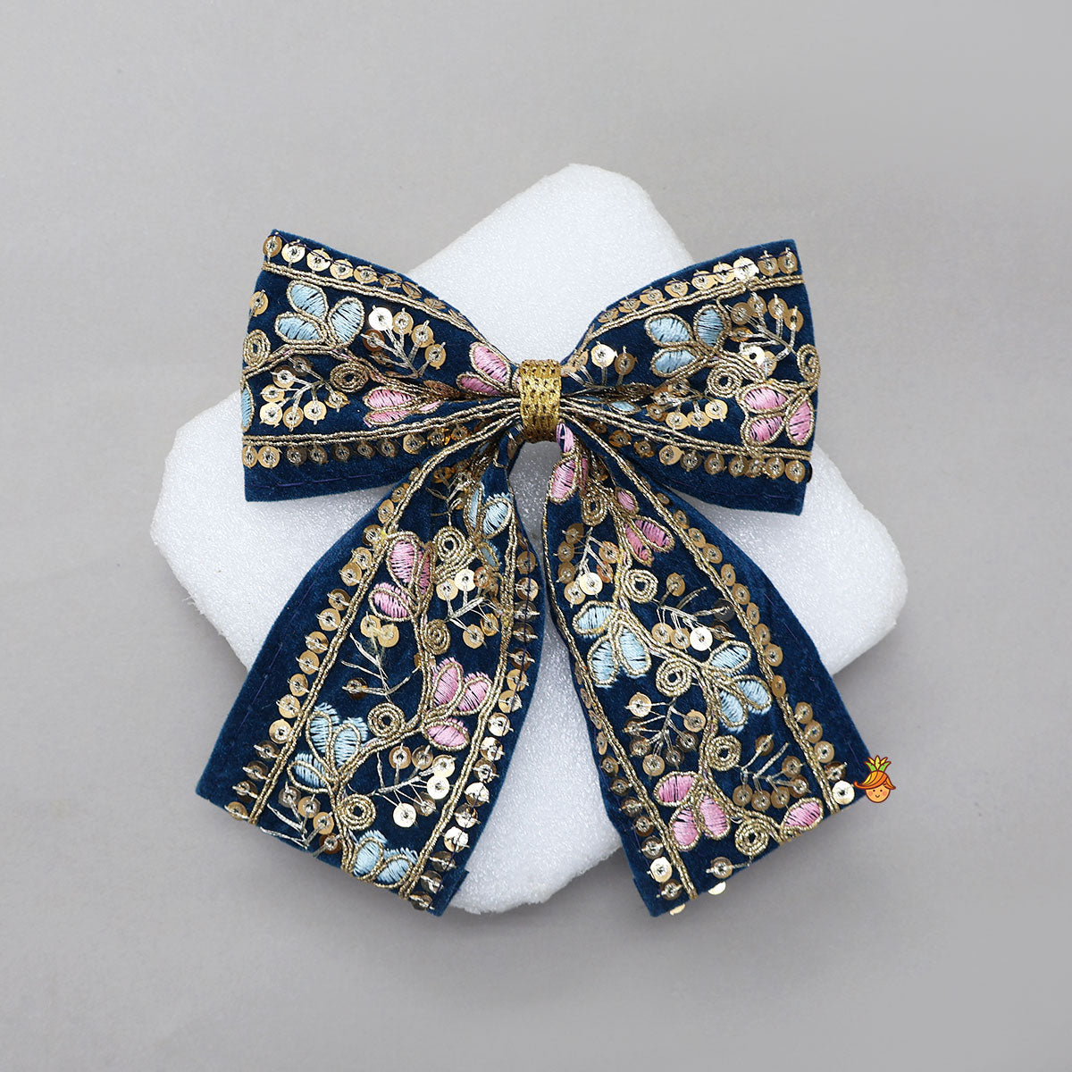 Beautifully Embroidered Velvet Hair Clip