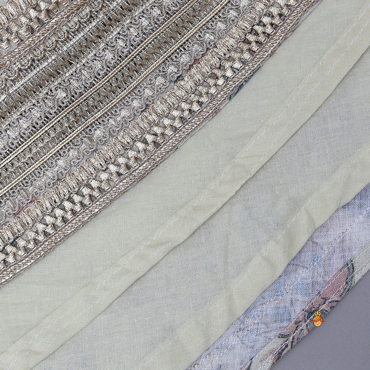 Pre Order: One-Shoulder Organza Layered Top And Lehenga