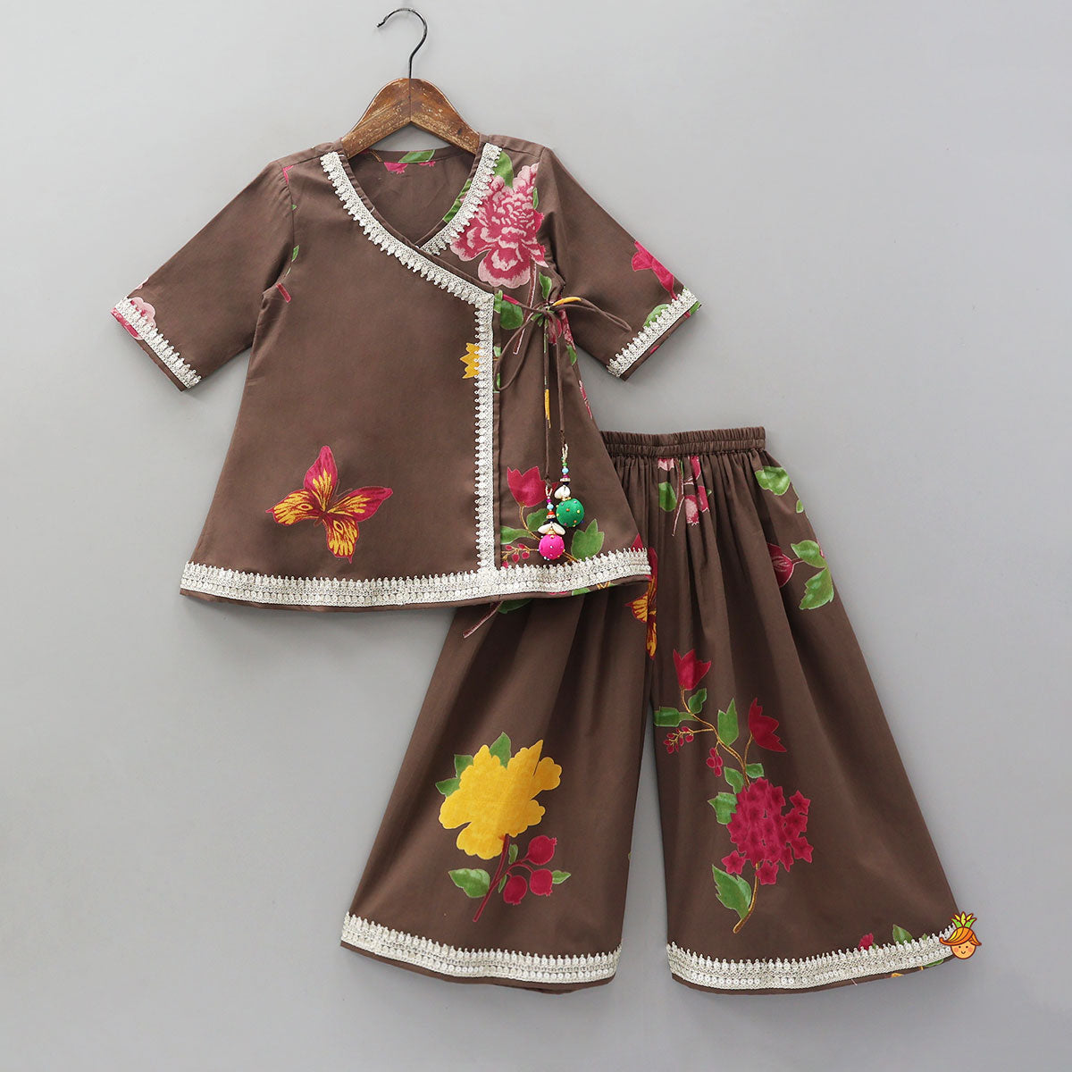 Pre Order: Graceful Kurti And Matching Palazzo With Net Dupatta