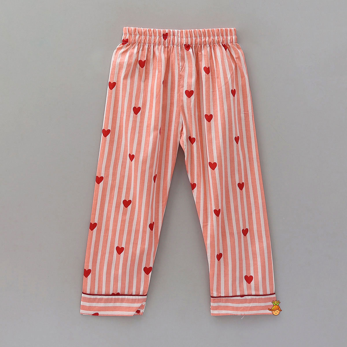 Stripes And Heart Printed Sleepwear