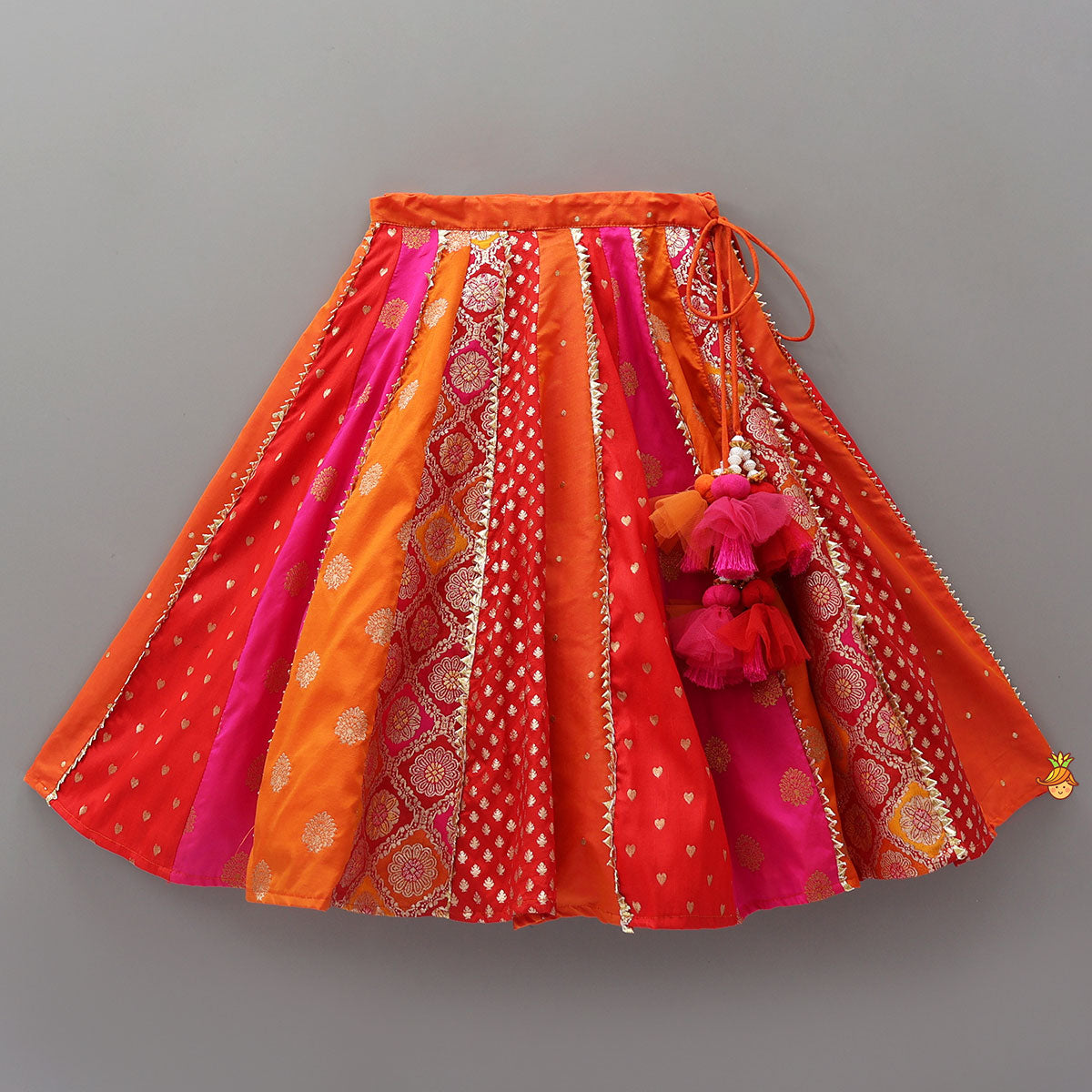 Pre Order: Embroidered Elegant Top And Brocade Lehenga With Matching Net Dupatta And Brocade Potli Bag