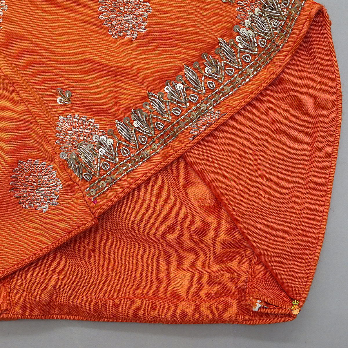 Pre Order: Embroidered Elegant Top And Brocade Lehenga With Matching Net Dupatta And Brocade Potli Bag
