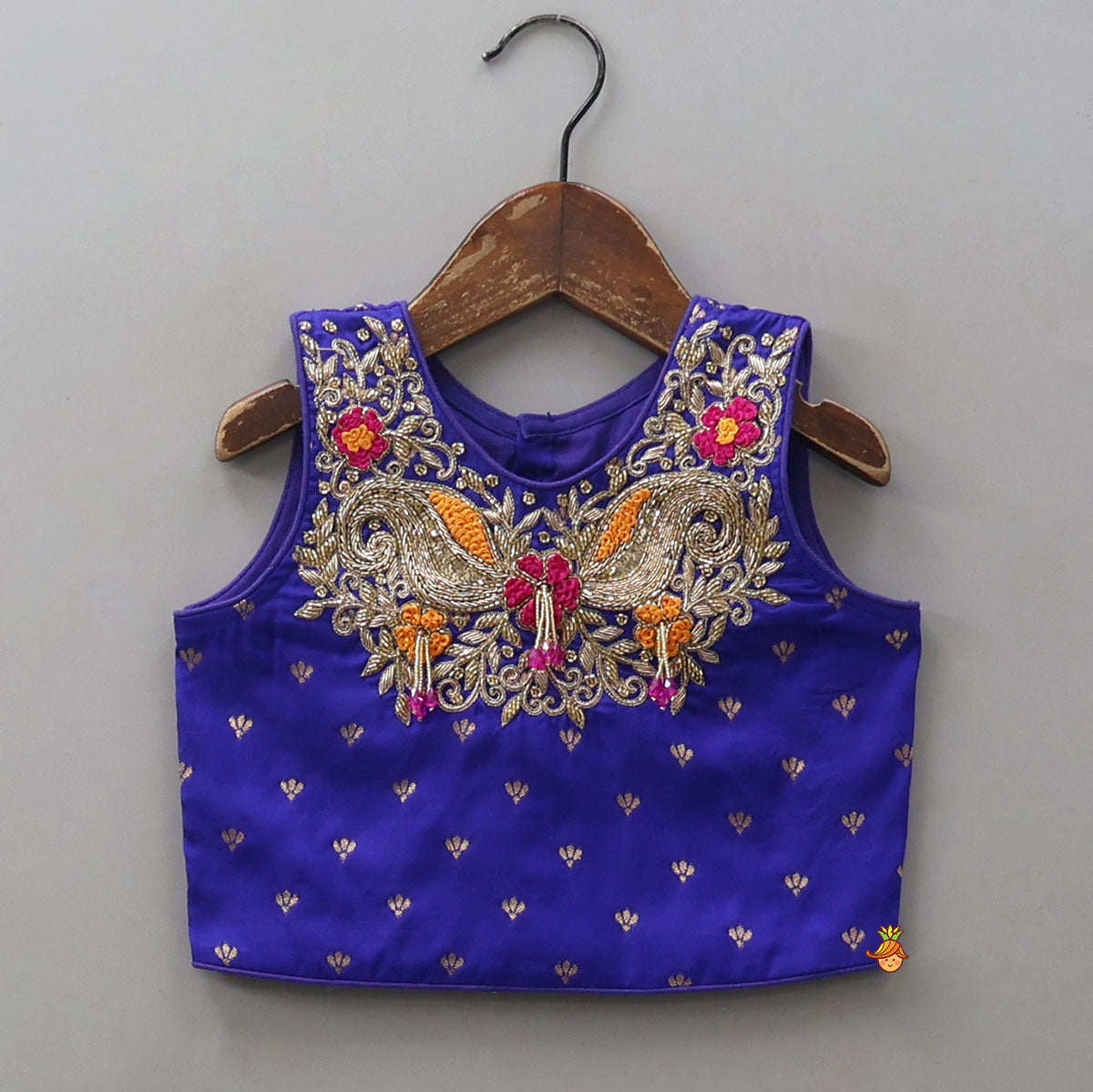 Pre Order: Gorgeous Embroidered Top And Brocade Lehenga With Matching Net Dupatta And Brocade Potli Bag