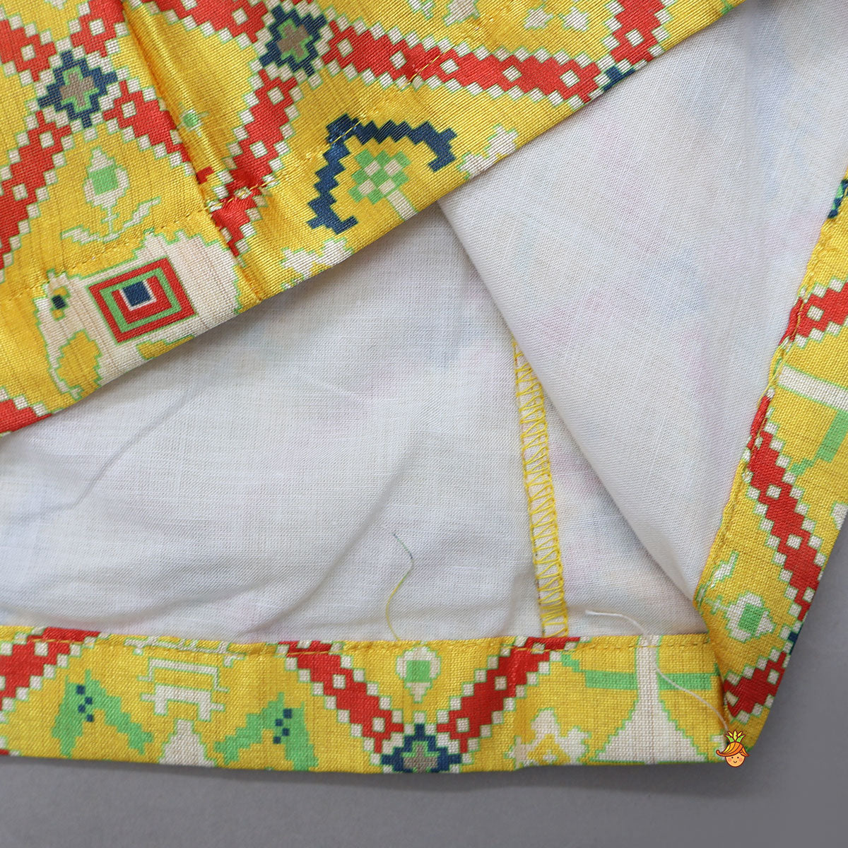 Exquisite Patola Print Shirt With Stitched Lungi And Shawl