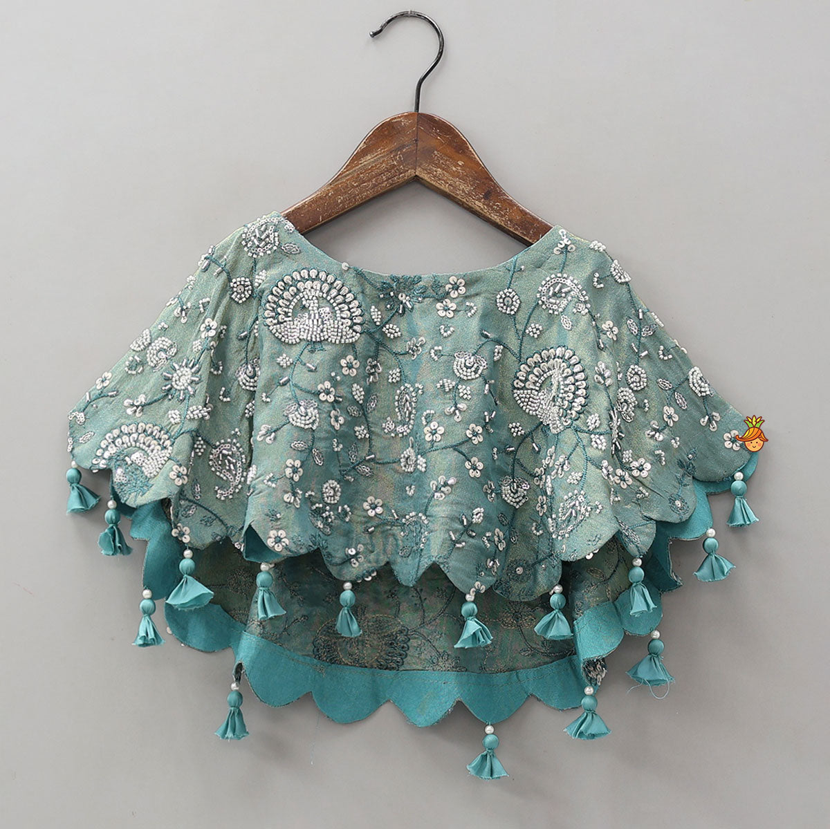 Heavy Embroidered High-Low Shimmery Top And Lehenga