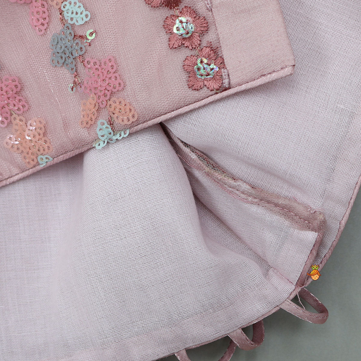 Pre Order: Sequined Crop Top And Lehenga With Net Dupatta