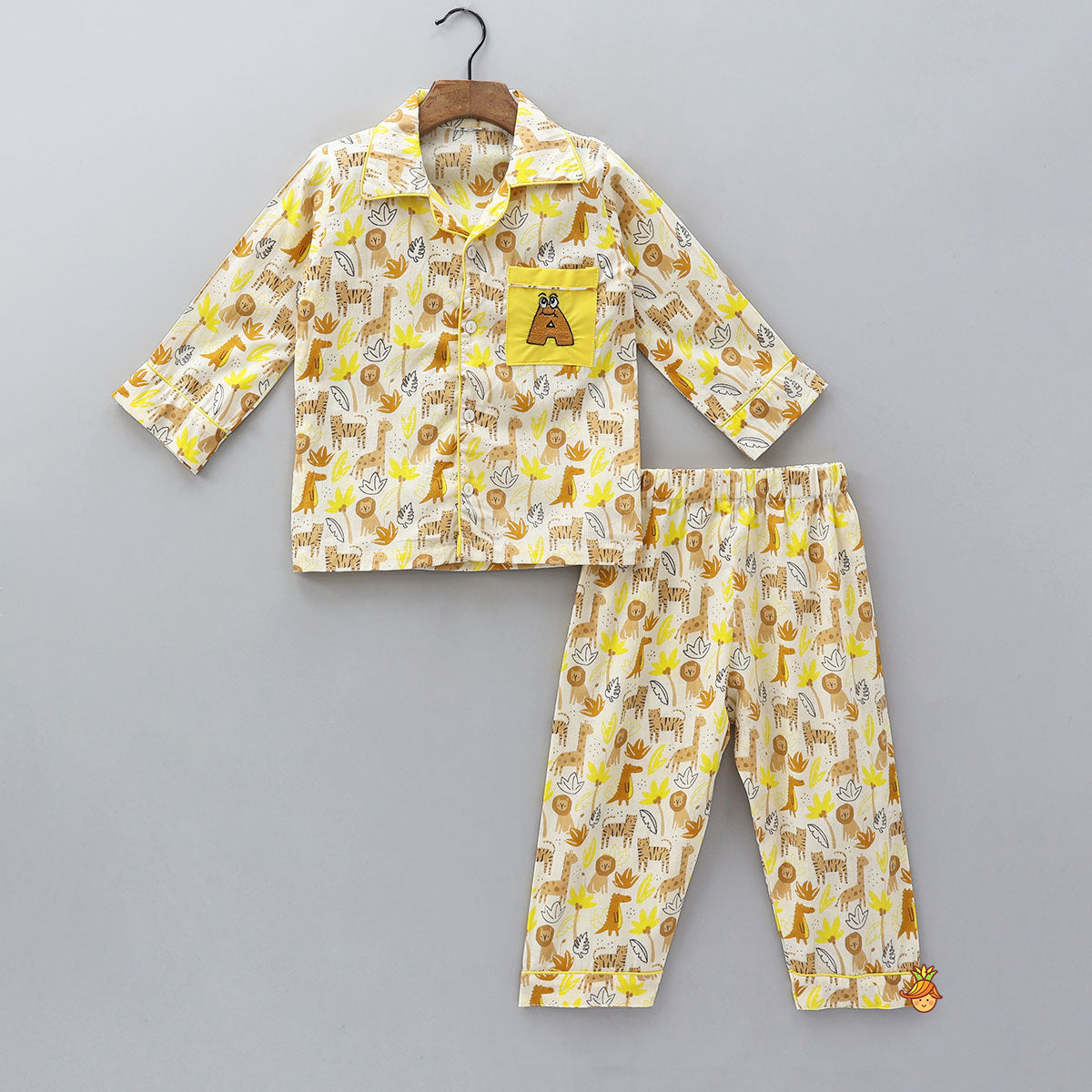 Pre Order: Jungle-Themed Printed Cotton Sleepwear