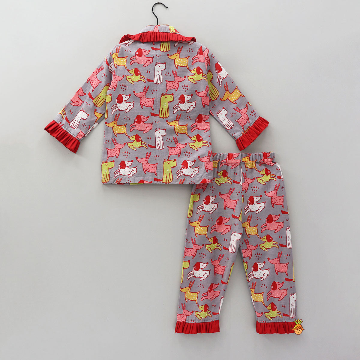 Pre Order: Frill-Detailed Cotton Sleepwear