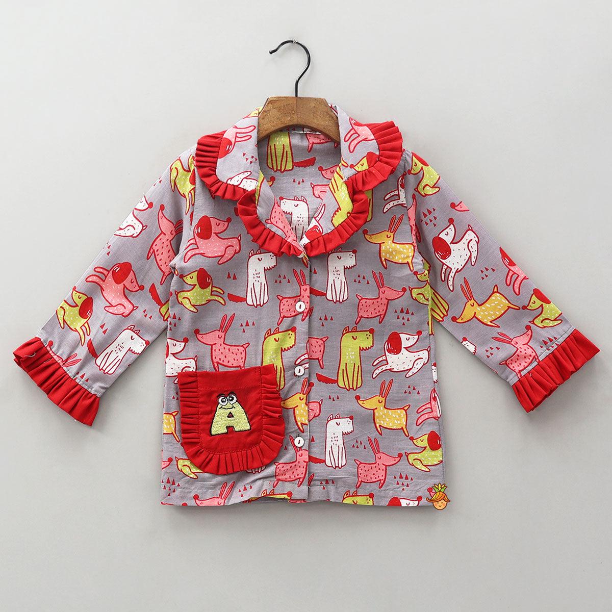 Pre Order: Frill-Detailed Cotton Sleepwear