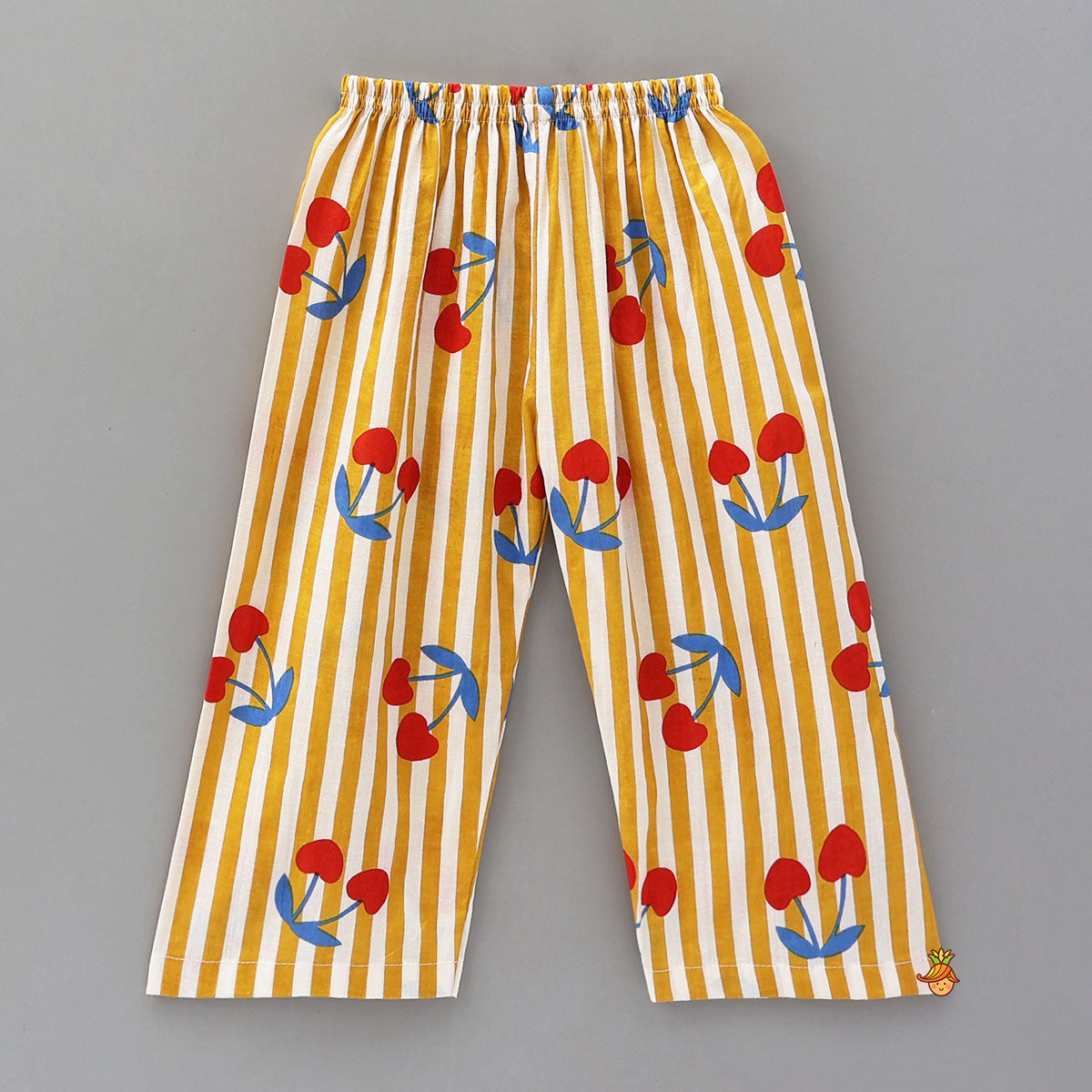 Pre Order: Vertical Striped Frilly Top And Pyjama