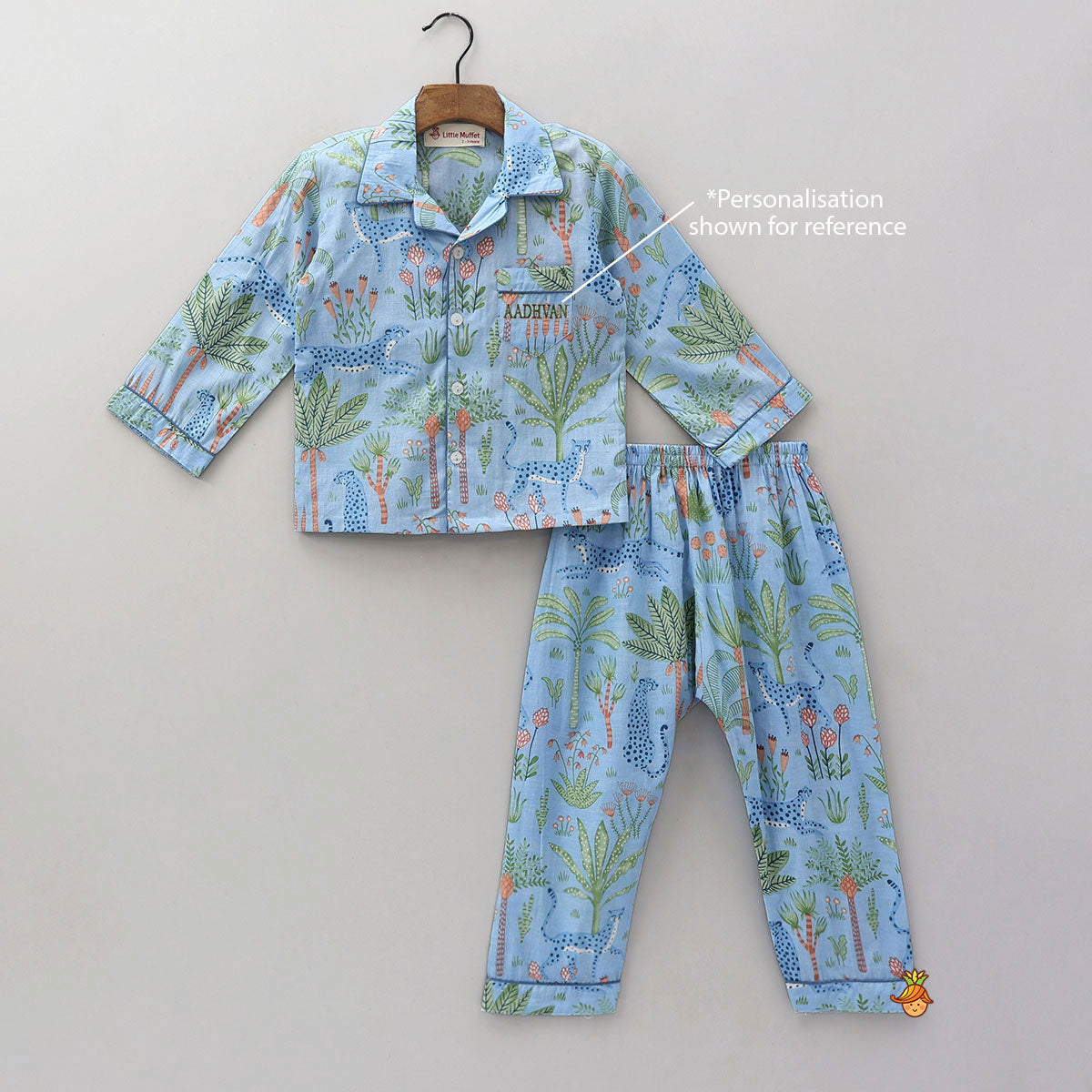 Pre Order: Jungle-Themed Printed Top And Pyjama