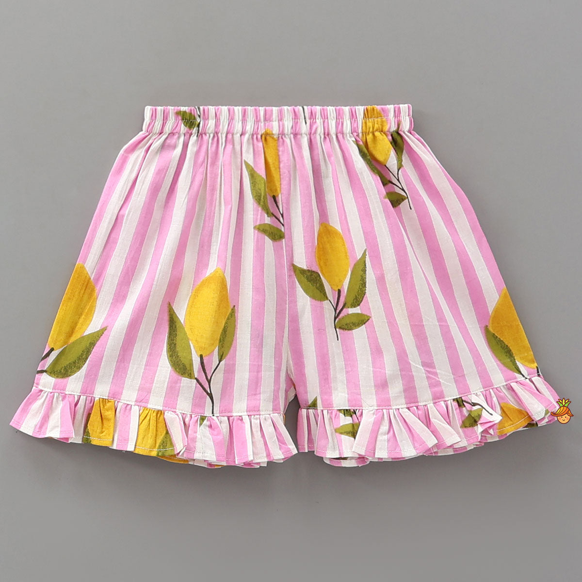 Pre Order: Striped Frilly Top And Shorts