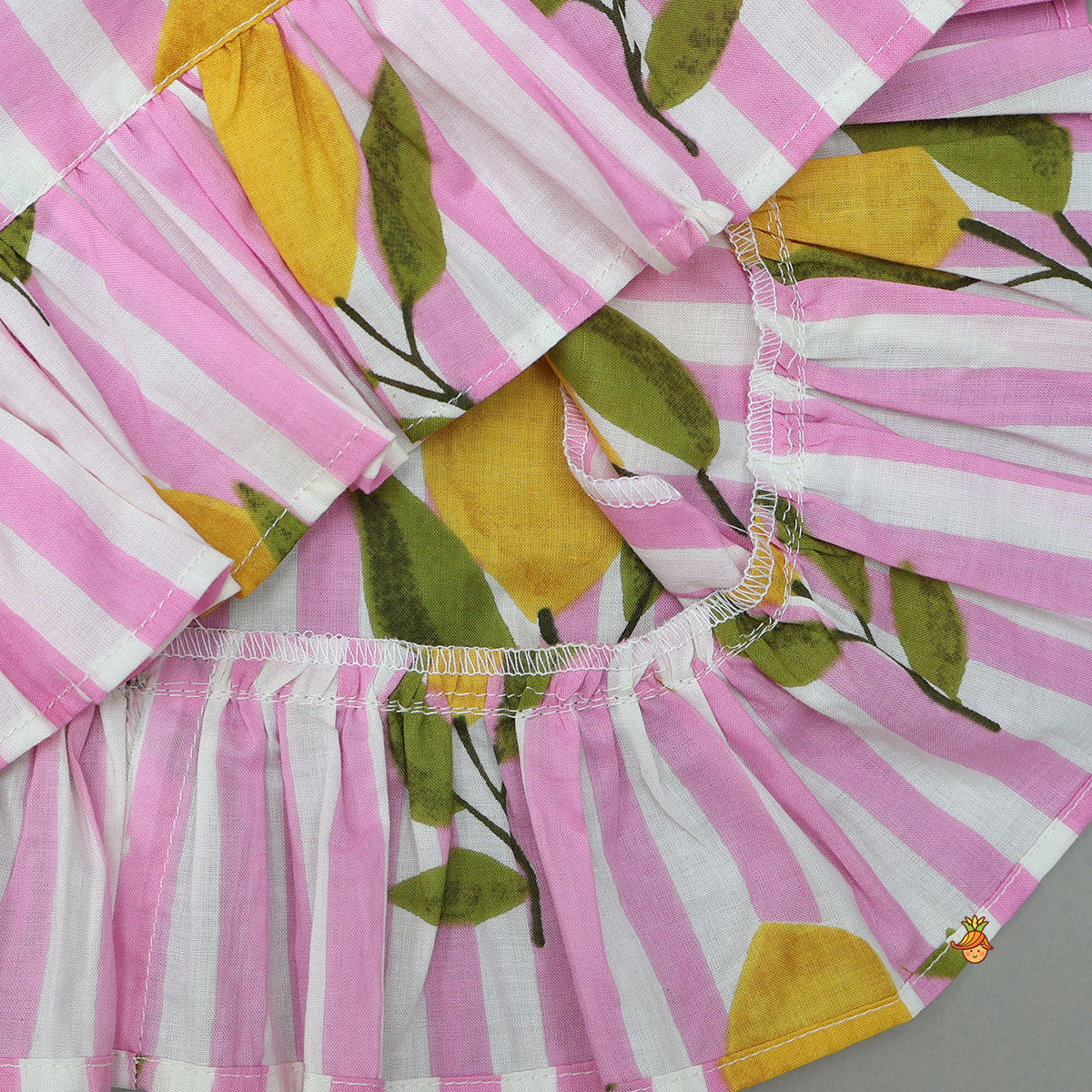 Pre Order: Striped Frilly Top And Shorts