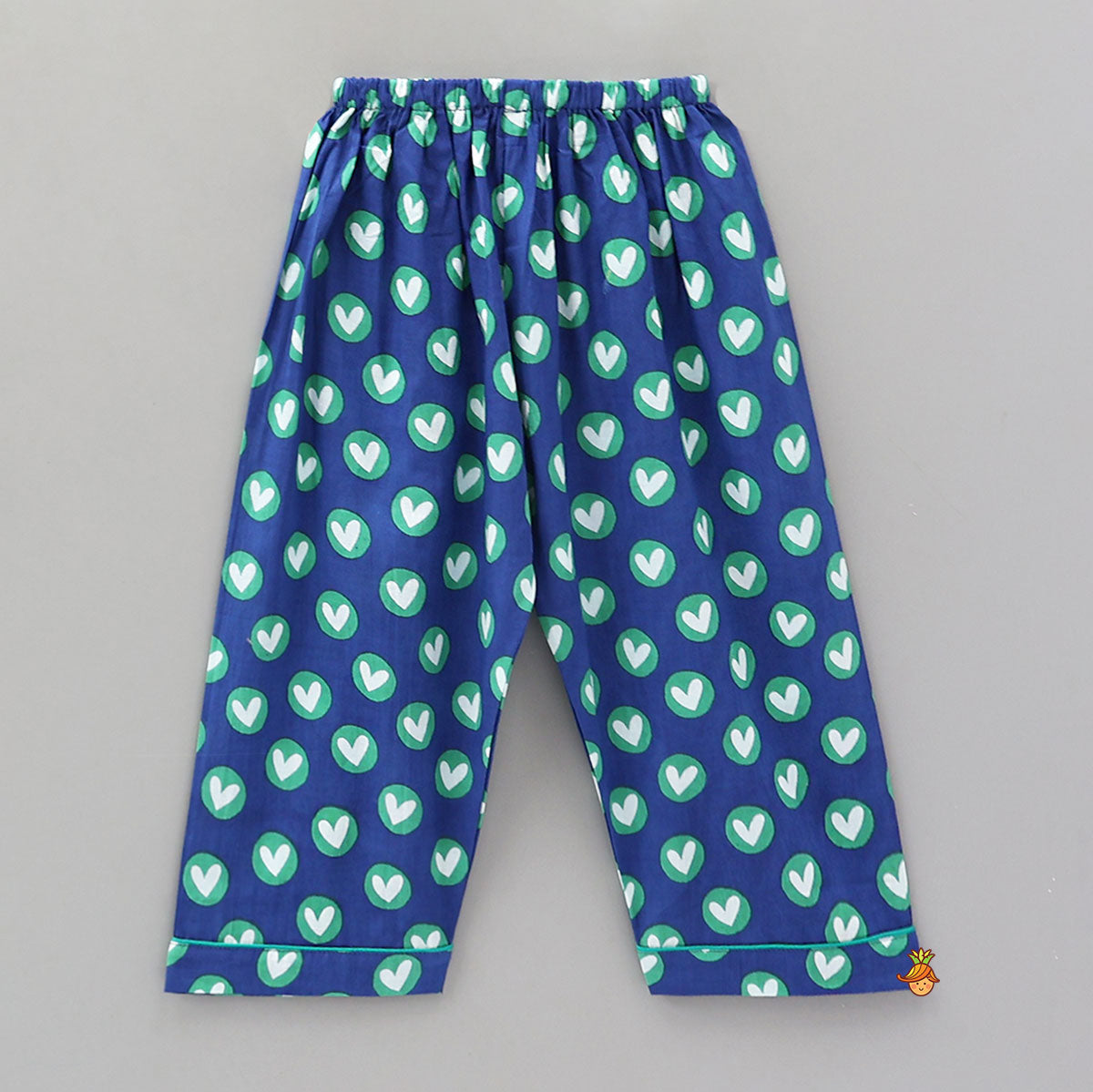 Pre Order: Notch Collar Heart-Printed Sleepwear