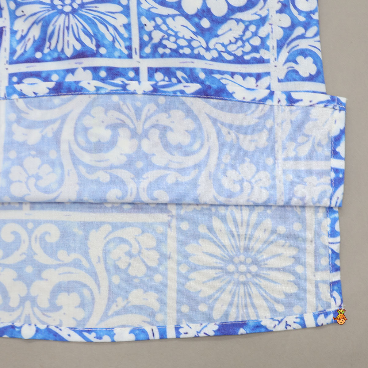 Pom-Pom Lace Work Printed Kurta And Pyjama