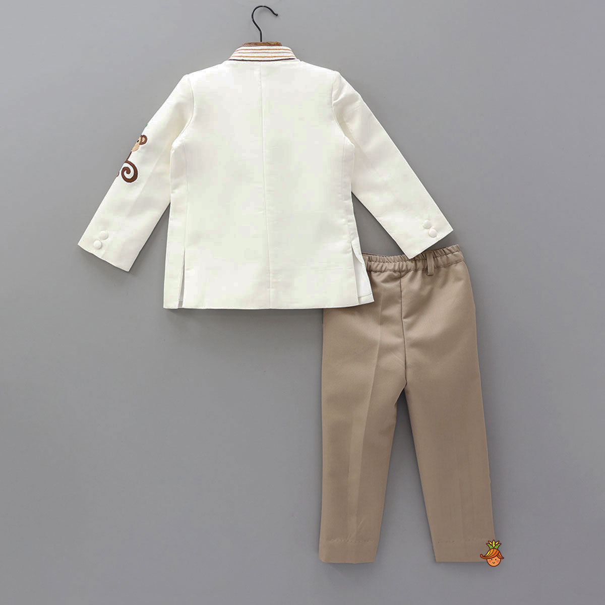 Pre Order: Animal Motif Embroidered Sherwani And Pant