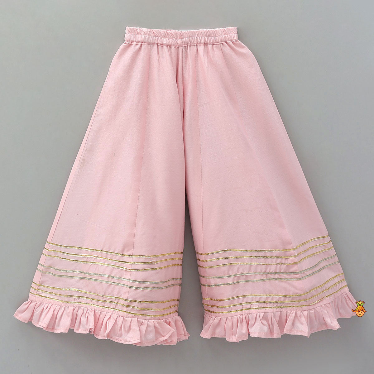 Elegant Chanderi Kurti And Flared Palazzo With Dupatta